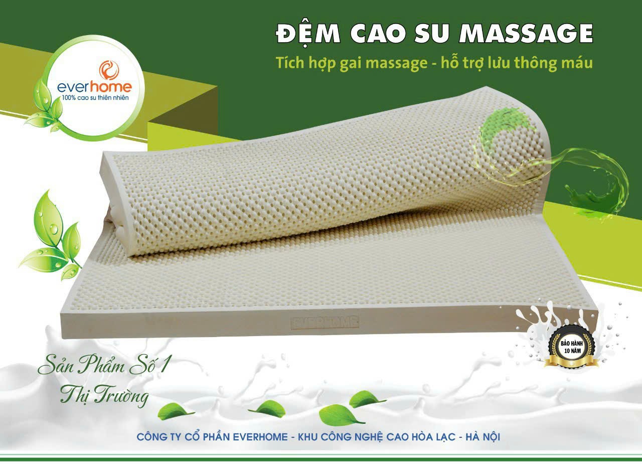 Đệm cao su thiên nhiên EveRHOME Massage